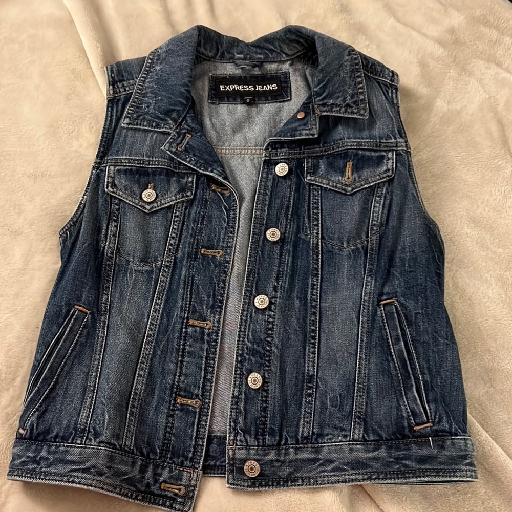 Express denim vest. Size medium, worn